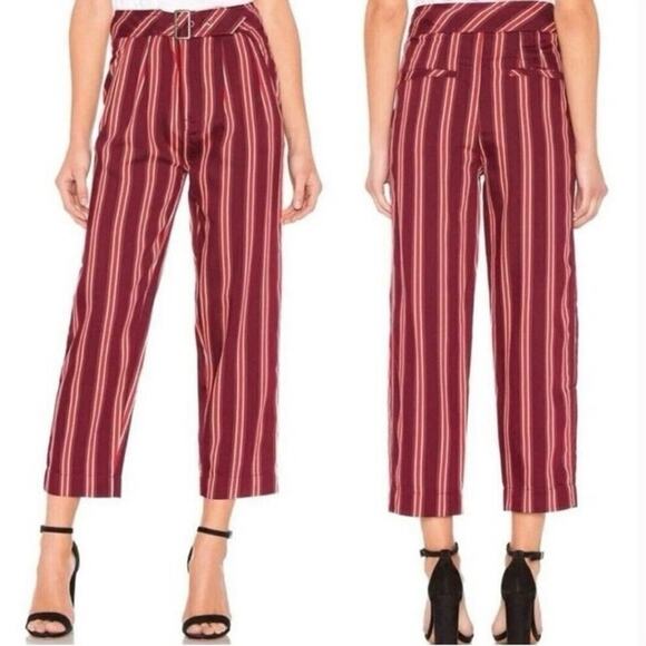 NWT Free People Seemed Like Stripe Belted Crop Pant - Picture 1 of 8